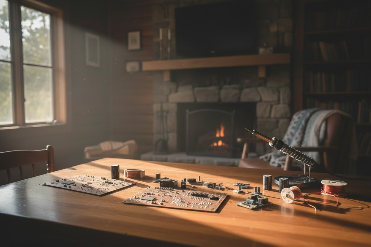 Peaceful Electronics Workspace - No Text