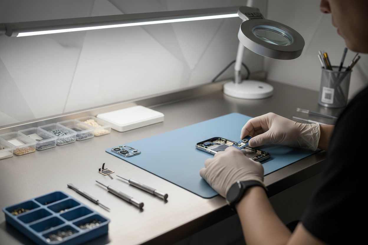 Person Assembling a Phone